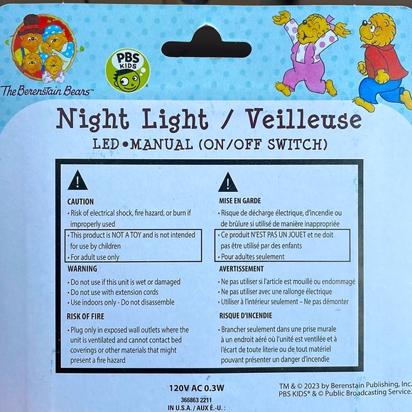 The Berenstain Bears novelty night light (never opened) - Picture 2 of 2